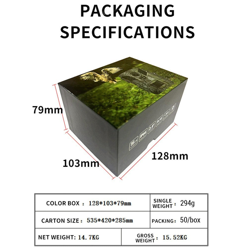 Wildlife Monitoring Trail Camera - IP66, 0.2s Trigger Speed, Night Vision
