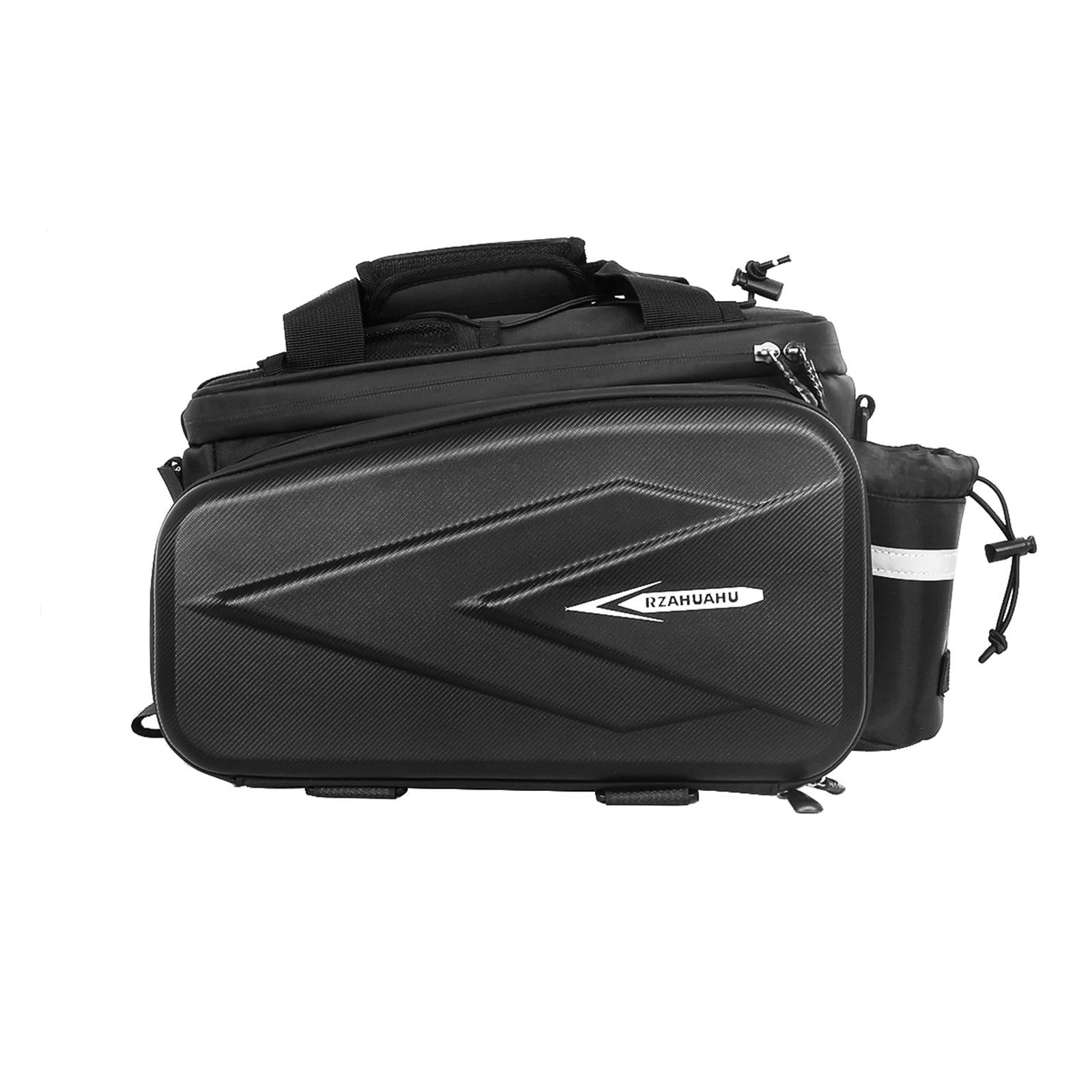 Waterproof Hard Shell Rear Bike Seat Bag with Reflective Strips for Bicycle Racks - RZAHUAHU