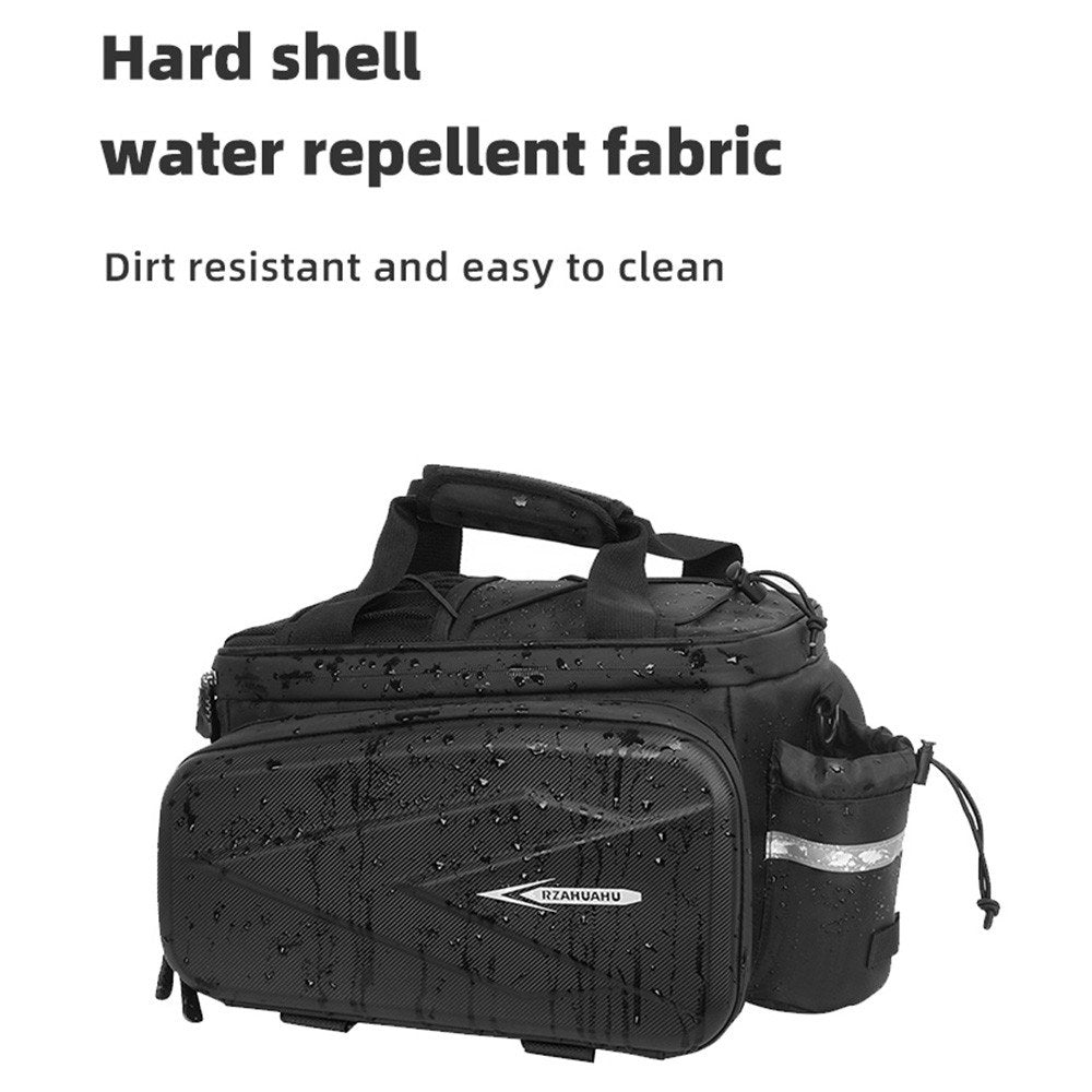 Waterproof Hard Shell Rear Bike Seat Bag with Reflective Strips for Bicycle Racks - RZAHUAHU