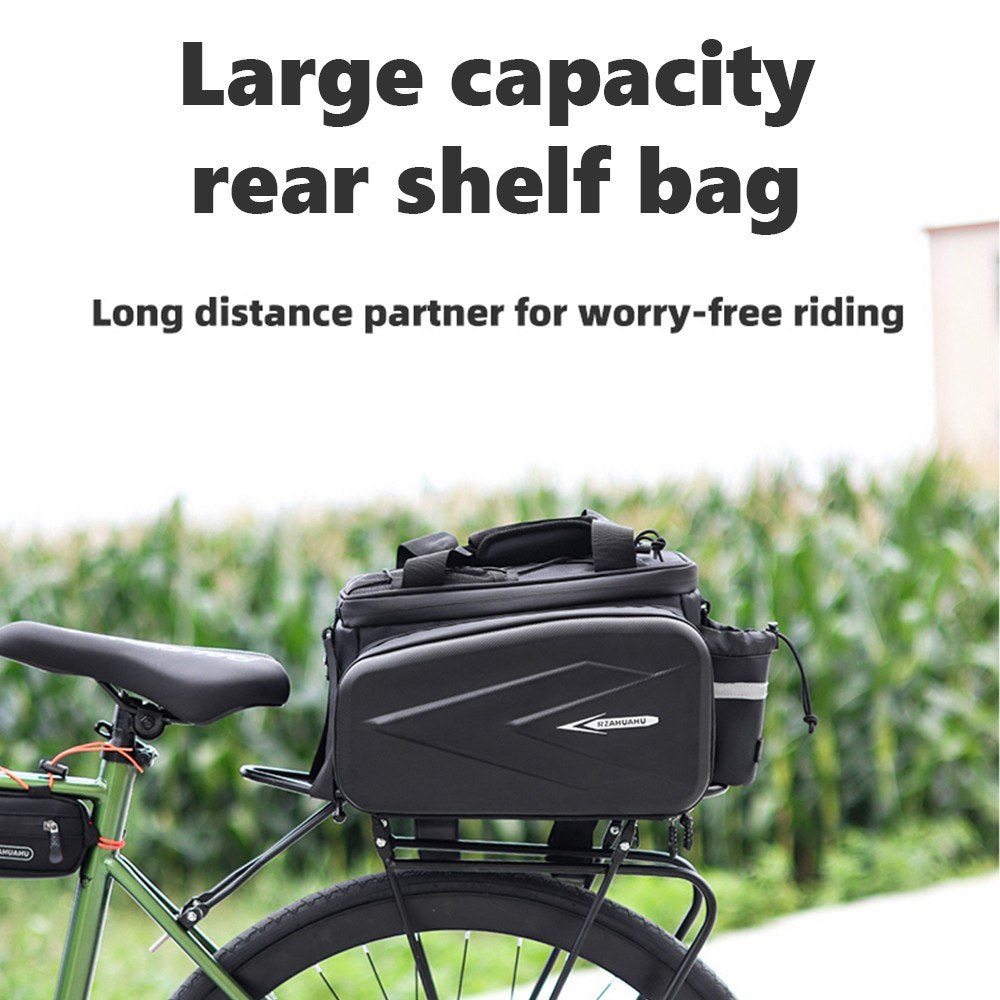 Waterproof Hard Shell Rear Bike Seat Bag with Reflective Strips for Bicycle Racks - RZAHUAHU