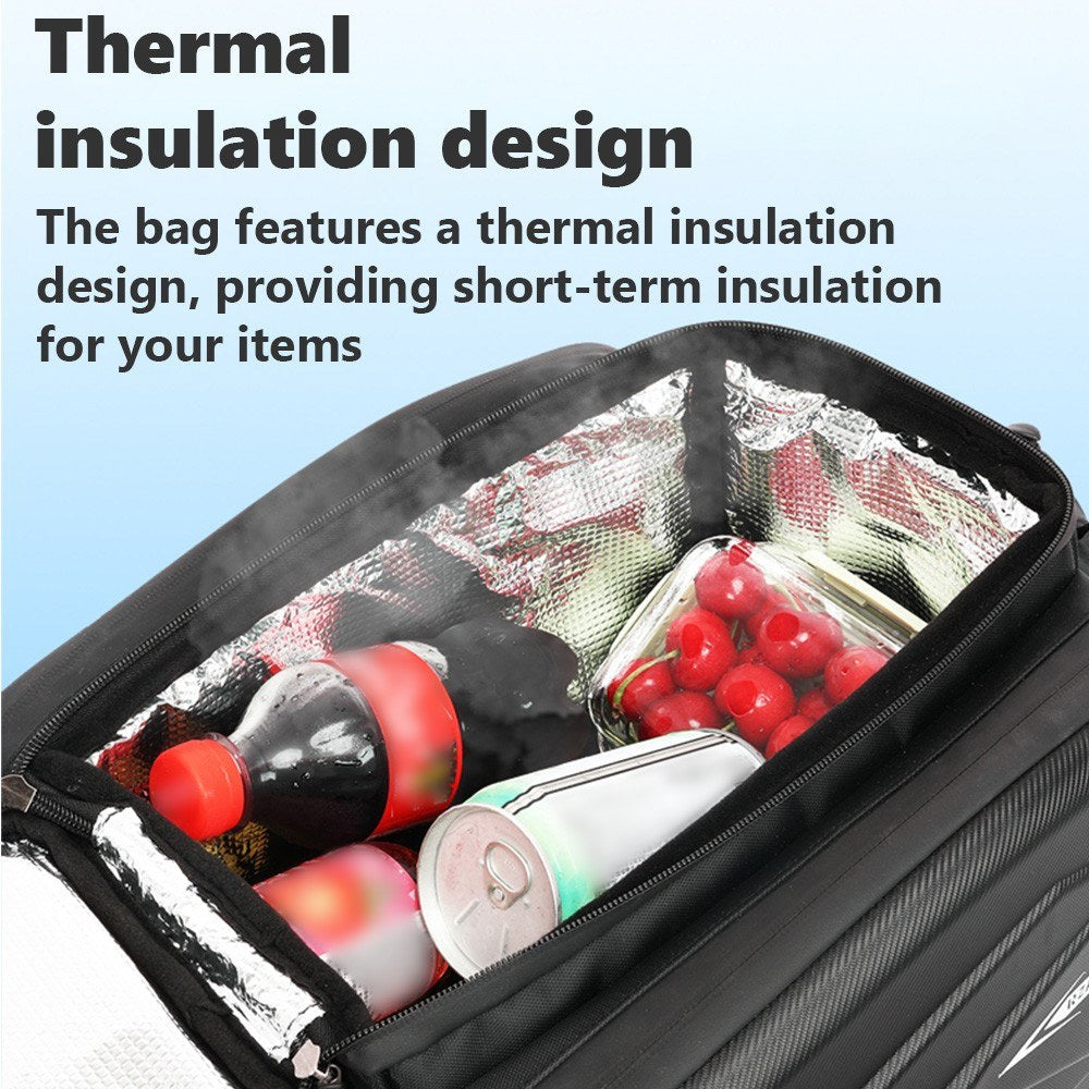 Waterproof Hard Shell Rear Bike Seat Bag with Reflective Strips for Bicycle Racks - RZAHUAHU