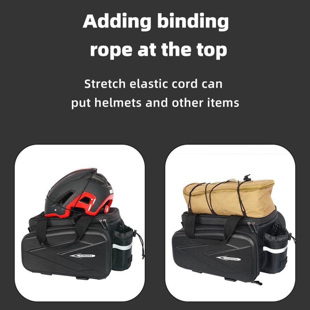 Waterproof Hard Shell Rear Bike Seat Bag with Reflective Strips for Bicycle Racks - RZAHUAHU