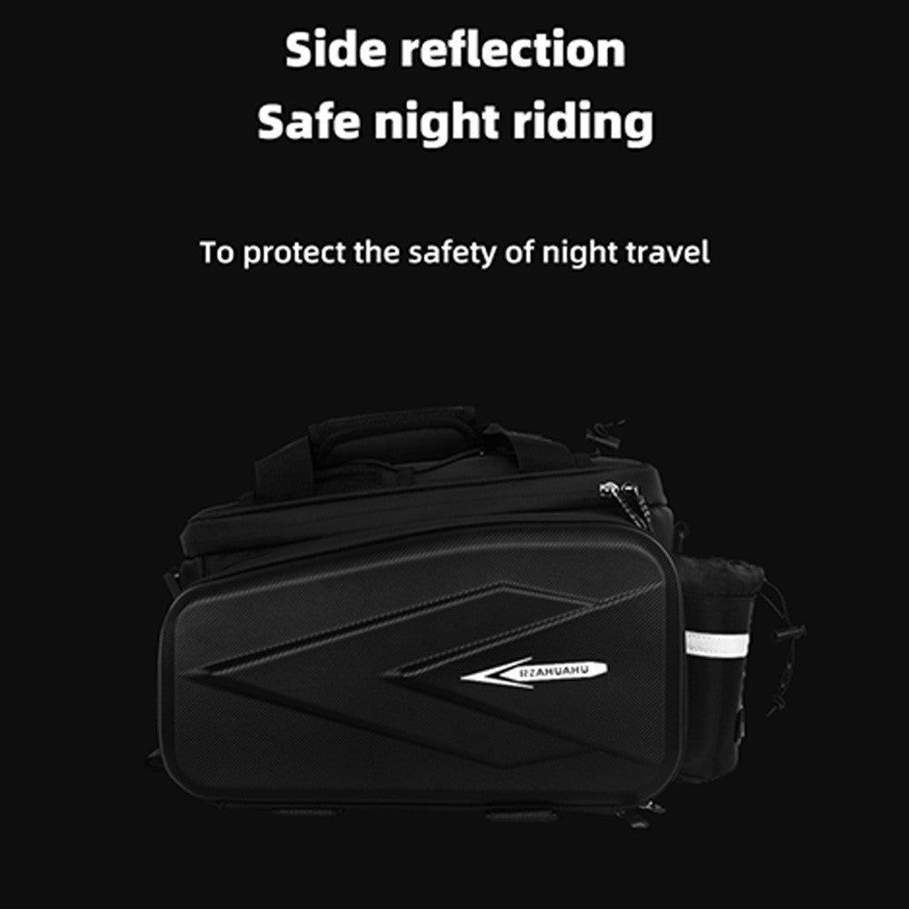 Waterproof Hard Shell Rear Bike Seat Bag with Reflective Strips for Bicycle Racks - RZAHUAHU