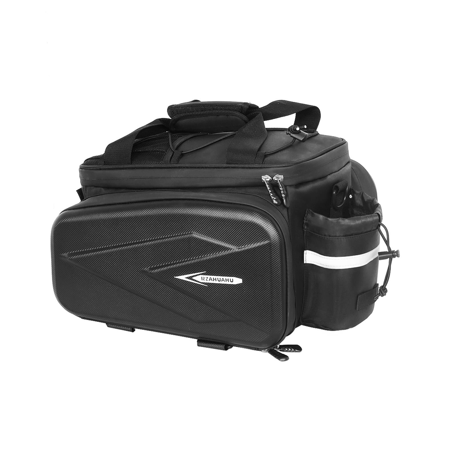 Waterproof Hard Shell Rear Bike Seat Bag with Reflective Strips for Bicycle Racks - RZAHUAHU