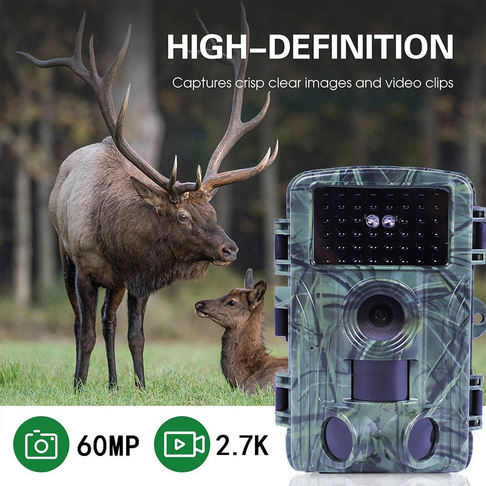 4K WiFi Wildlife Camera with 60MP Night Vision & 2-Inch Screen for Outdoor Monitoring