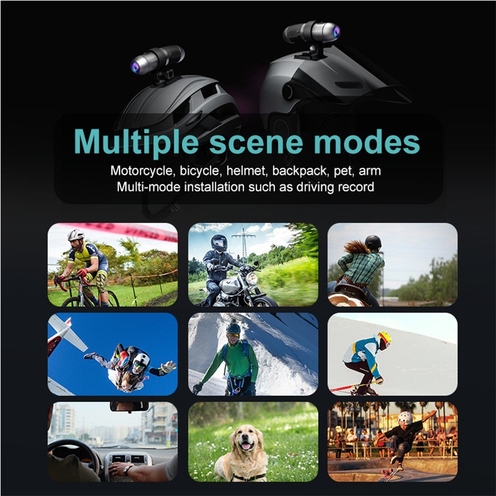 Anytek S50 Helmet Camera: 2K Dual Recording, Wireless Control, 170° Wide-Angle, 1600mAh, for Motorcycle & Bicycle Helmet