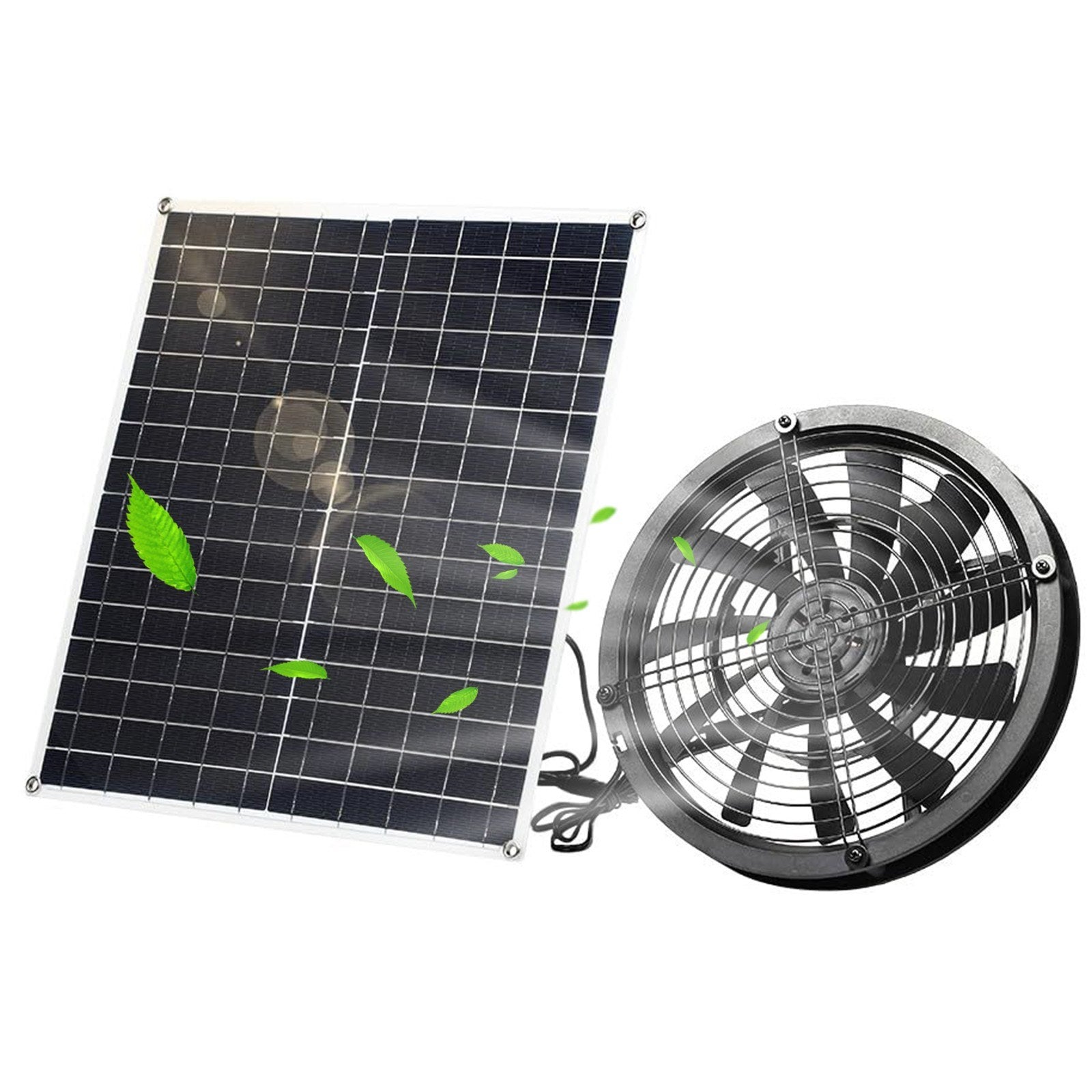 20W Solar Powered Outdoor Fan Kit - 3000 RPM, IP65 Waterproof for Camping, Homes, RVs, Greenhouses, and Animal Use