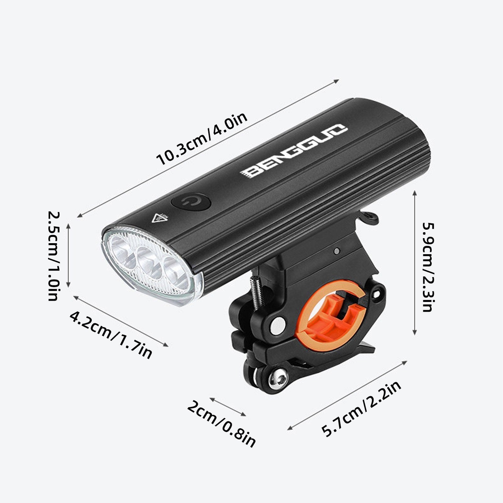 Rechargeable LED Bike Headlight - USB Charging, Water-Resistant, 3000mAh Power Bank with Adjustable Mount