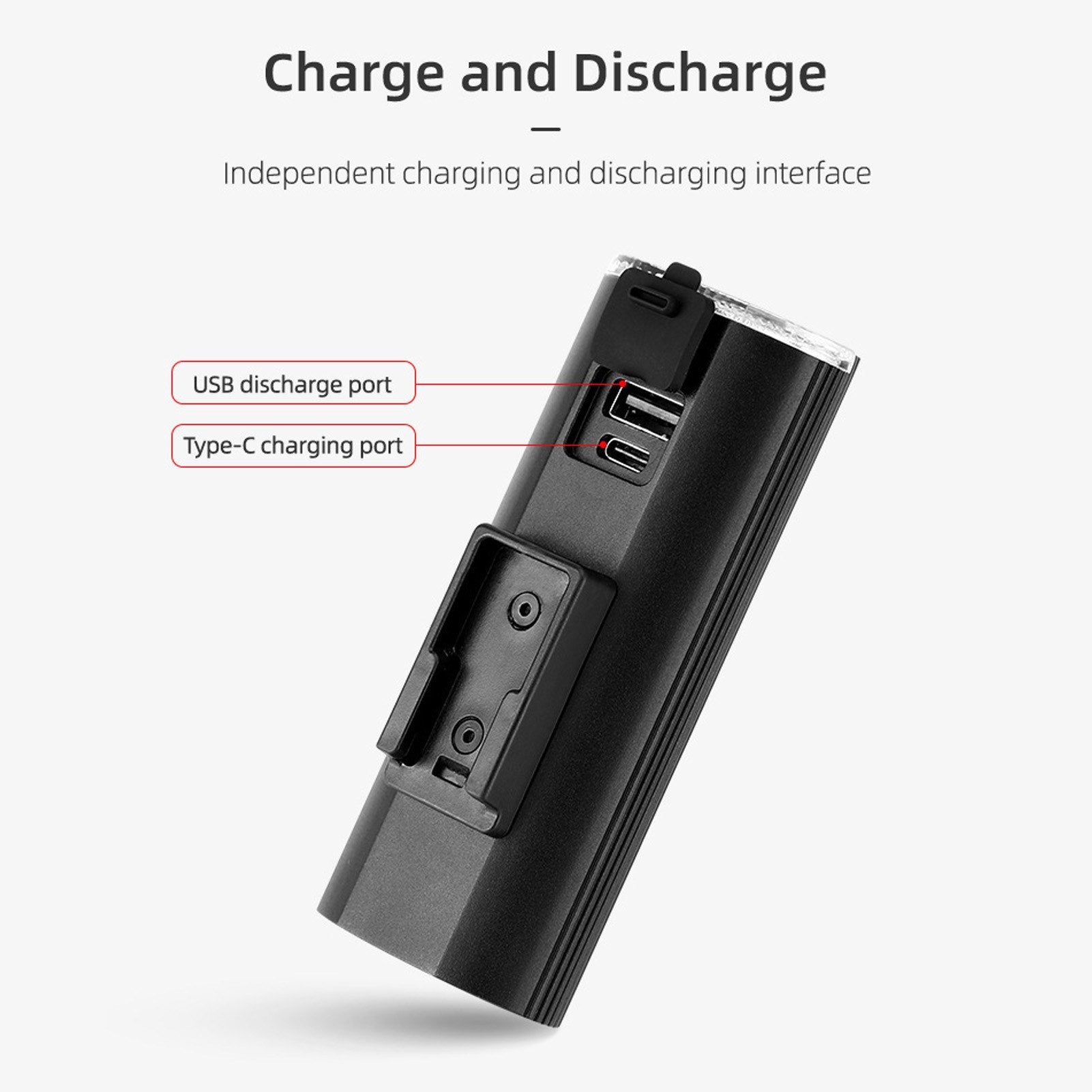 Rechargeable LED Bike Headlight - USB Charging, Water-Resistant, 3000mAh Power Bank with Adjustable Mount