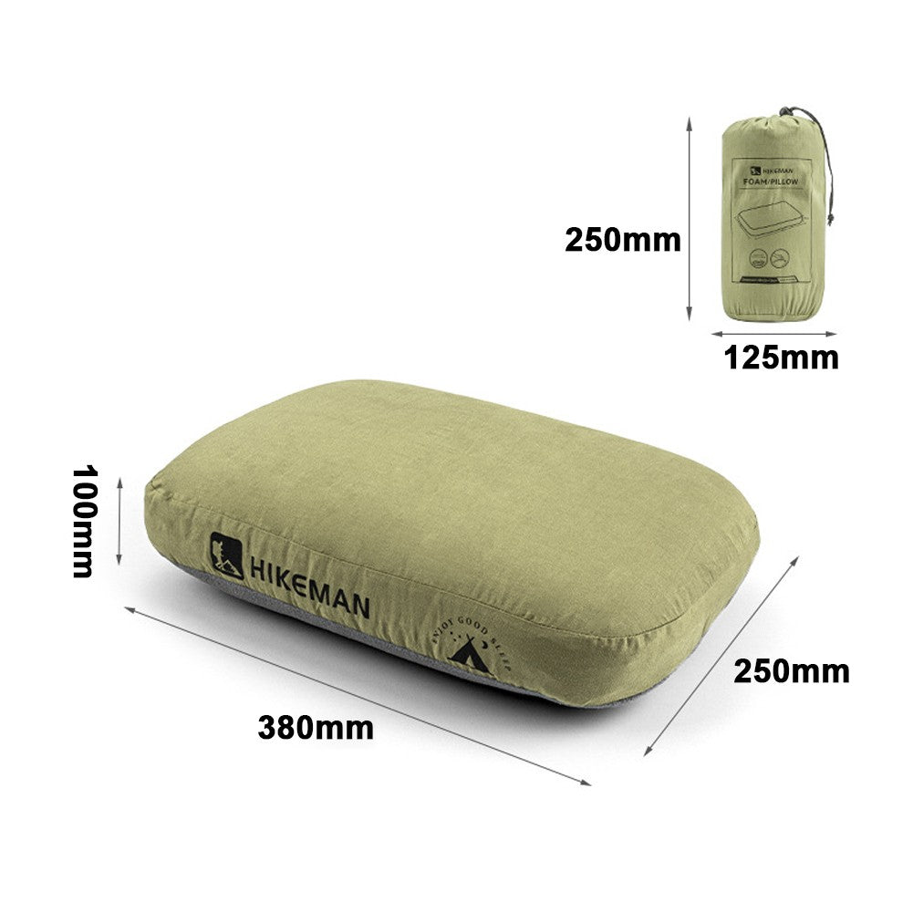 HIKEMAN Memory Foam Cervical Pillow for Outdoor Camping Travel - Portable Neck Support, Comfortable Sleeping