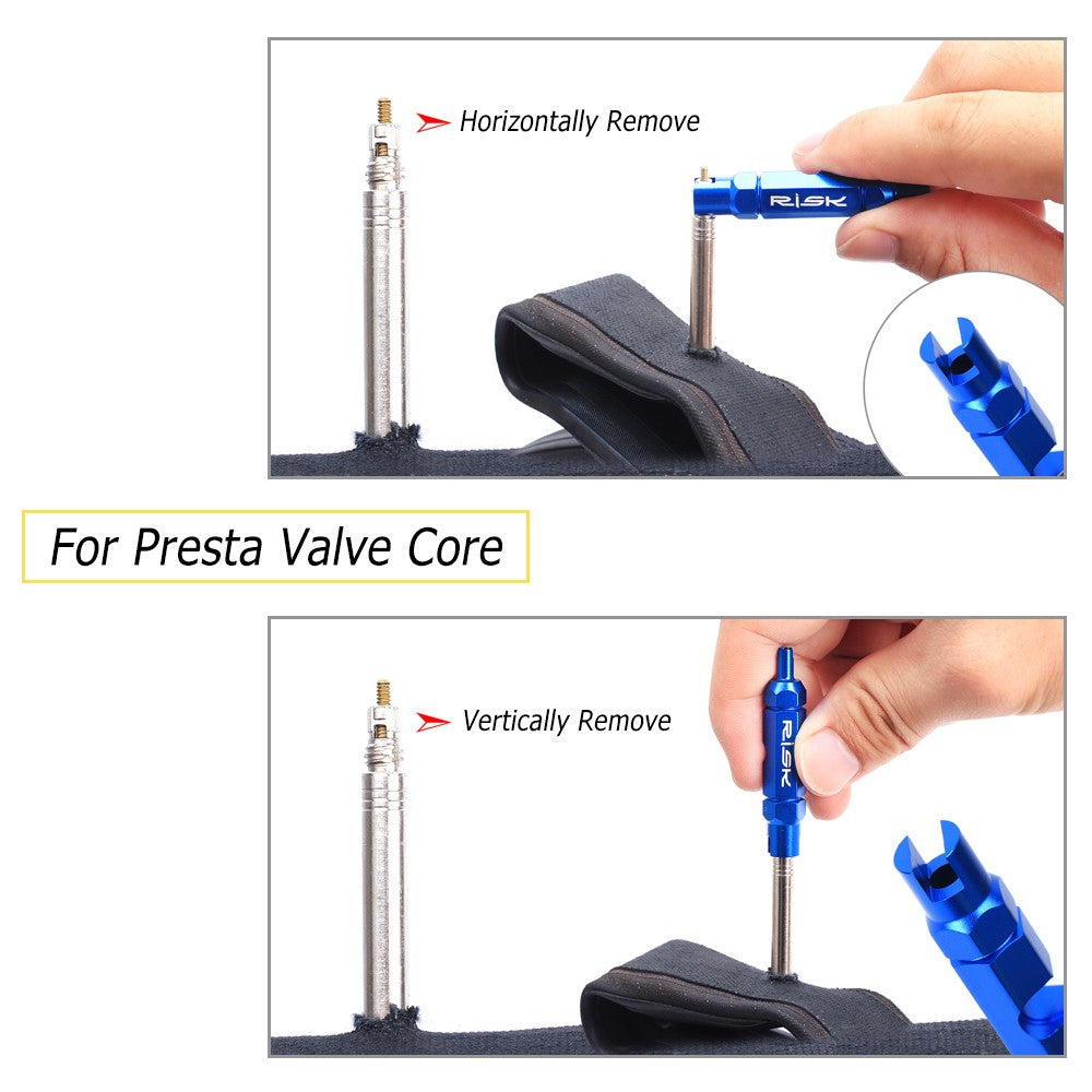 RISK Valve Core Removal Tool for Schrader/Presta Bike Tires