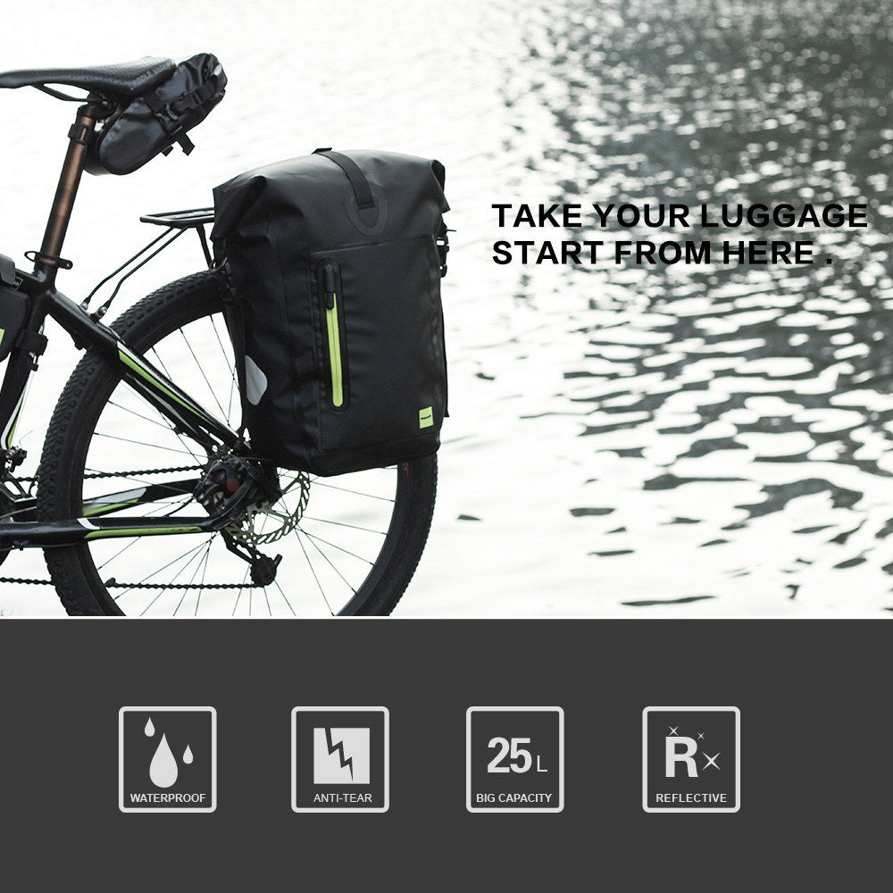25L Waterproof Rear Rack Bicycle Pannier Bag