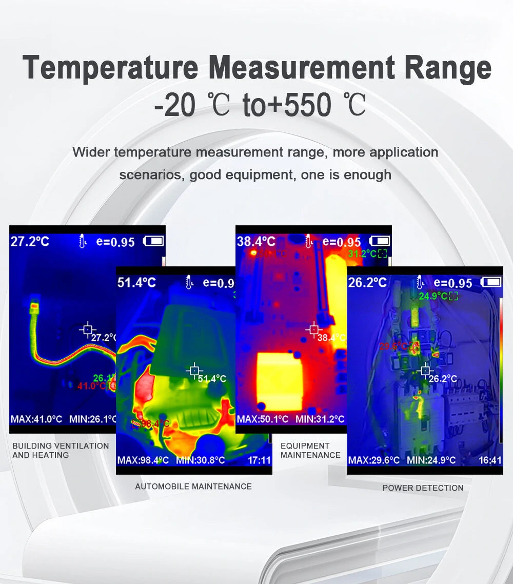 AV TOOLTOP ET692C Professional Thermal Imager with 3.2 Screen, 256x192 Infrared Resolution, -20℃ to +550℃ Auto Temperature Tracking