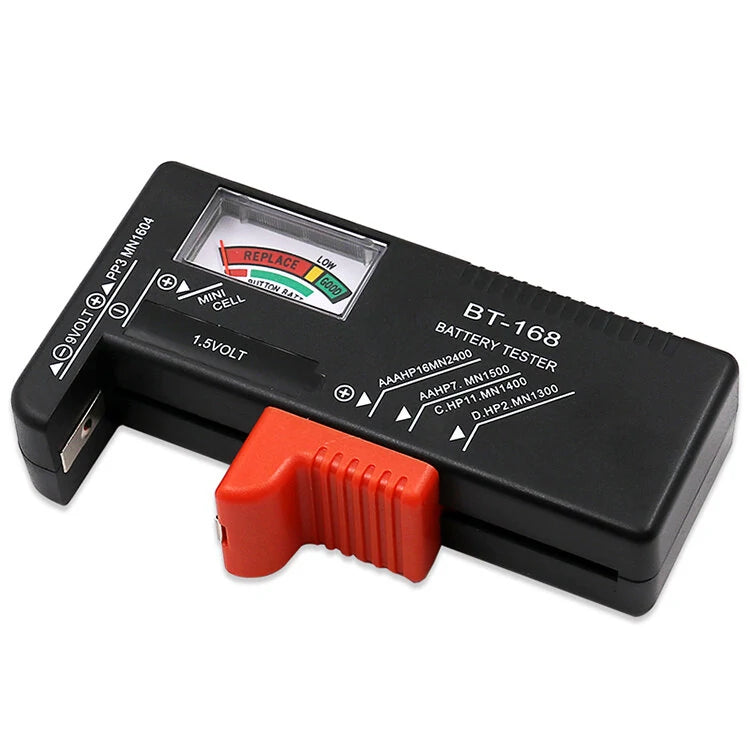 Universal Battery Tester BT-168 for AA/AAA/C/D/9V/1.5V with Color-Coded Indicator