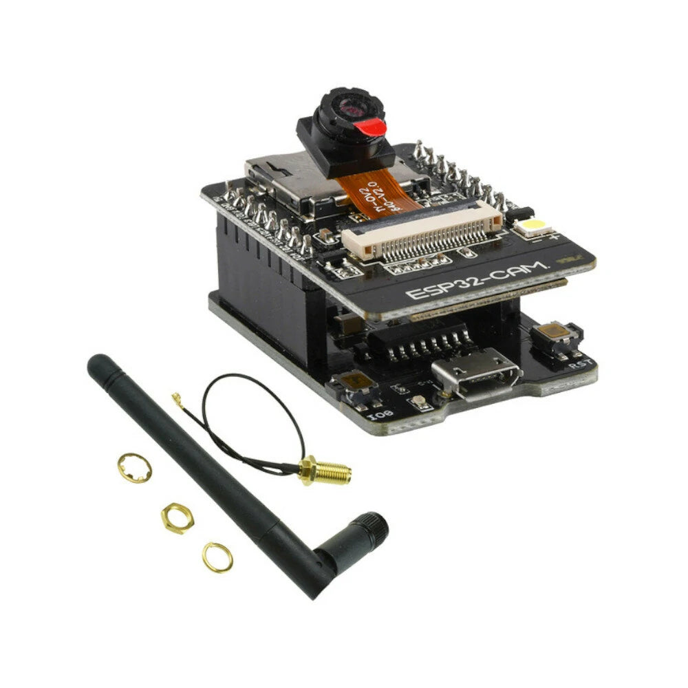 ESP32-CAM-MB WiFi Development Board with CH340G, Bluetooth, OV2640 Camera, 2.4G Antenna, IPX, Micro USB - 5V Serial to WiFi