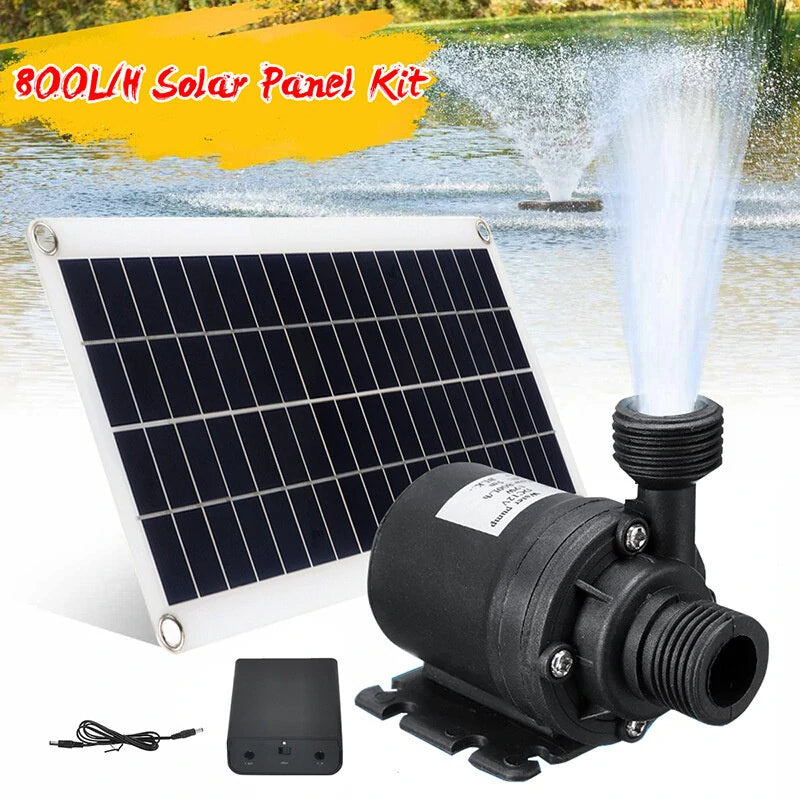 Solar Fountain Water Pump Kit 50W Submersible for Fish Pond & Garden Decorations - Low Noise