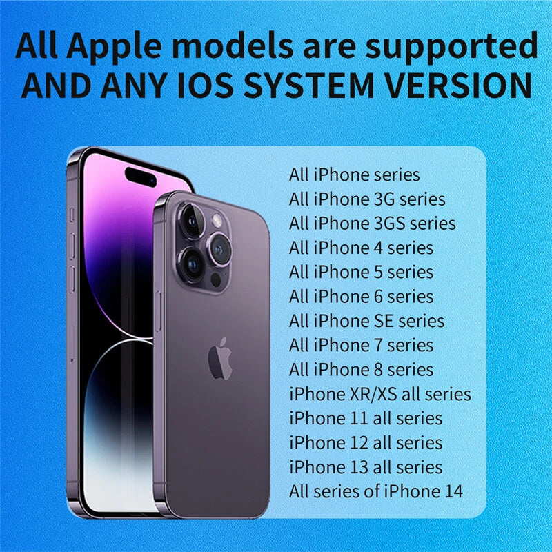 iOS Endoscope Camera 8mm for iPhone - Flexible, IP68 Waterproof, 8 LED Borescope